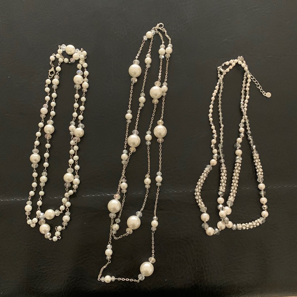 Faux pearl costume necklaces
